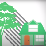 graphic of a tree shading a house