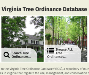 Virginia Tree Ordinances Database website