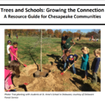 Cover of guide with photo of kids planting trees